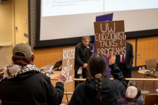 Pro-Palestinian Protesters Disrupt Final War In The Middle East Lecture Series Event