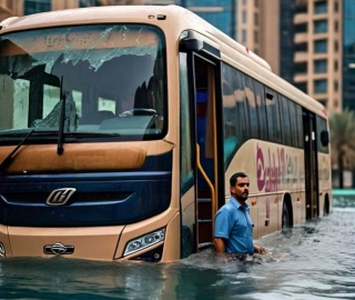 Rainy Season And Flooded Roads Dubai
