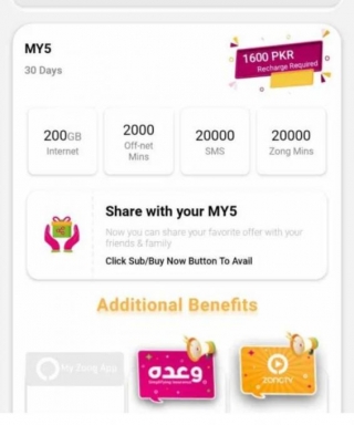Zong My5 Monthly Internet Packages 2024 | Share Data Package