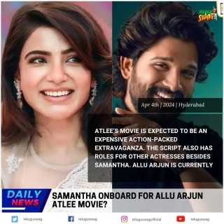 Samantha Onboard For Allu Arjun Atlee Movie?
