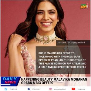 happening beauty Malavika Mohanan grabs a big offer?