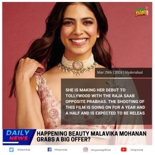 Happening Beauty Malavika Mohanan Grabs A Big Offer?