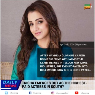 Trisha Emerges Out As The Highest-Paid Actress In South?