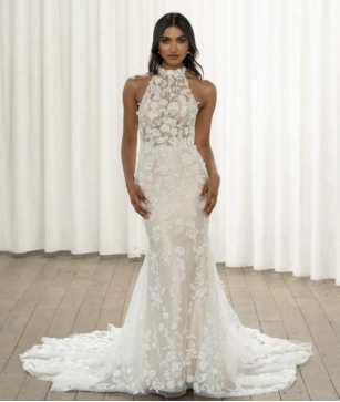 Madi Lane Tabitha: High Neck Fit And Flare Bridal Gown