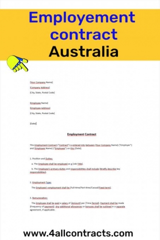 Employment Contract Template Australia