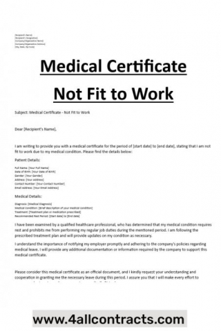 Not Fit To Work Medical Certificate Philippines | Word