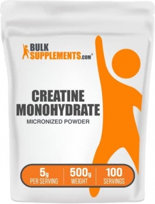 BULKSUPPLEMENTS.COM Creatine Monohydrate Powder – 5g Of Micronized Creatine Powder Per Serving, Creatine Pre Workout, Creatine For Building Muscle, Creatine Monohydrate 500g (500 Grams – 1.1 Lbs)