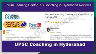 Forum Learning Center IAS Coaching In Hyderabad Reviews