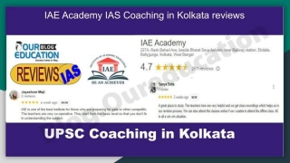 IAE Academy IAS Coaching In Kolkata Reviews