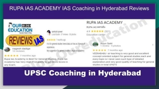 RUPA IAS ACADEMY IAS Coaching In Hyderabad Reviews