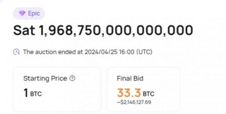 Bitcoin Ordinals: ViaBTC Sells First Post-Halving Satoshi For $2.13M In Groundbreaking Auction