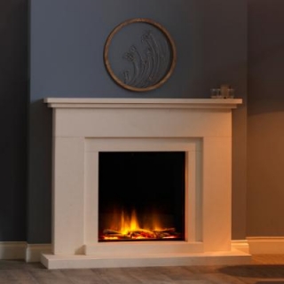 Wall Mounted Floating Electric Fireplace With Mantel White Modern Wall Hanging