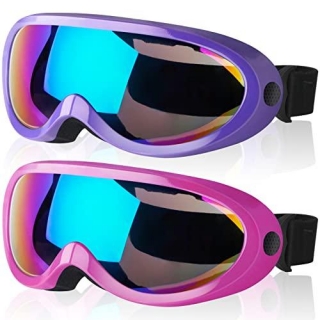 Elimoons Kids Ski Goggles, 2 Pack Snowboard Goggles For Kids Youth, Anti-fog UV Protection Snow Goggles Men Women Adult