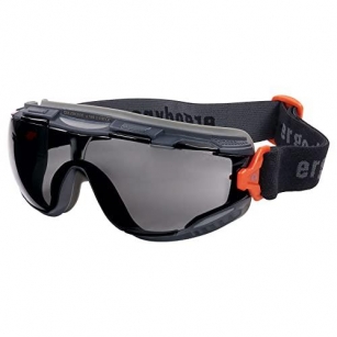 Ergodyne Skullerz Arkyn Protective Dust Safety Goggle, Non-Vented, Anti Fog, Scratch Resistant​, Adjustable Fabric Strap