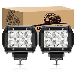 GOOACC LED Light Bar 2 PCS 4 Inch 18W LED Spot Light Pods 1260lm LED Fog Lights Off Road Light Driving Lamp For Truck Jeep ATV