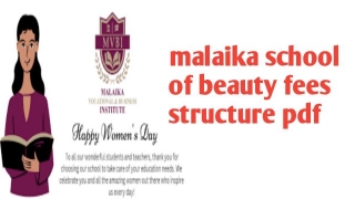 Malaika School Of Beauty Fees Structure Pdf