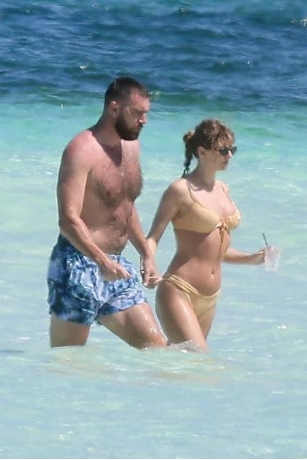Taylor Swift – In A Bikini With Travis Kelce Seen At A Beach Getaway Together