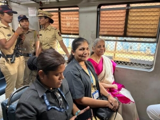 Nirmala Sitharaman Takes Ride In Mumbai’s Local Train; Clicks Selfies With Passengers