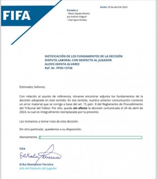 FIFA Falla A Favor De Alexis Zapata
