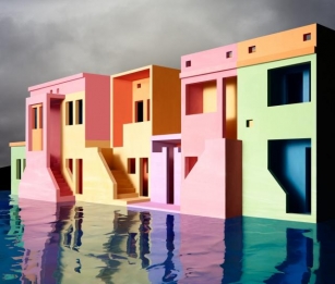 Water Rises Around Vibrant Architectural Models In James Casebere’s Haunting Photos