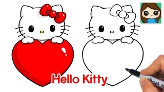 How To Draw Hello Kitty With Heart