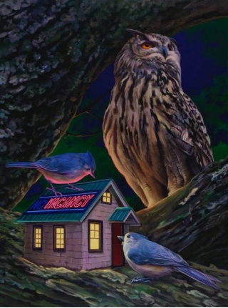 Birds Flutter Around Tiny Houses And Commune With Forest Creatures In Paintings By Gigi Chen