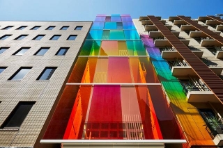 A Rainbow Office Building Brightens Up The Tokyo Streets With Prismatic Color