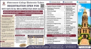 GCU Lahore GAT II For MS-MPhil Fall Admissions 2024 | GCU Admissions