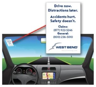 Free Keep Young Drivers Safe Window Cling