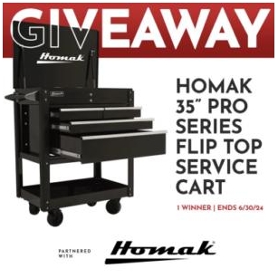 Win A Homak Pro Series Flip Top Service Cart