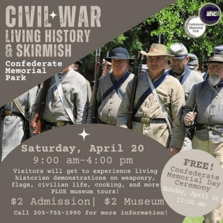 Confederate Memorial Park To Offer Living History, Skirmish April 20 (AL)