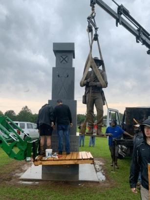The SCV Erects New Bronze Confederate Soldier Monument In Higgston (GA)