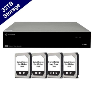 4K Security NVR For IP Cameras With 32TB HDD Storage