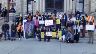 DOUBLE FEATURE: Activists Rally At BC Legislature For Migrant Spring, Palestine Counterprotest