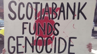 Activists Keep Striking At Scotiabank To Make It Divest From Elbit Systems