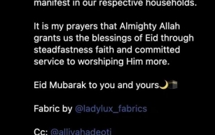 Mercy Aigbe reacts as her husband Kazim Adeoti spends Sallah with first wife, children in US