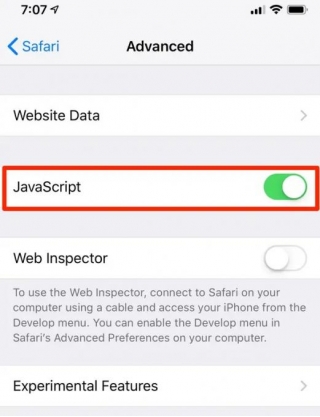 How To Enable Javascript On IPhone