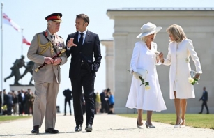 Queen Camilla Tries To Avoid Holding Hands With Brigitte Macron At D-Day Memorial