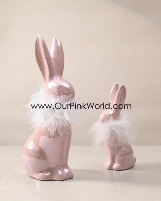 Pink Bunny Figurines.