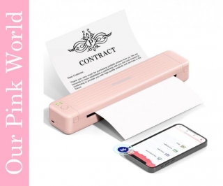 Pink Portable Wireless Printer.