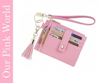 Pink Wristlet Keychain Wallet.