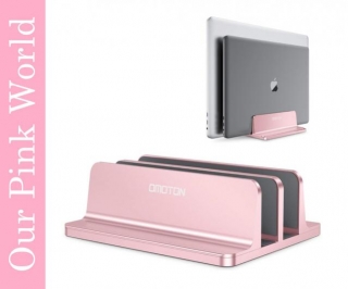 Pink Laptop Stand, Double Desktop Stand Holder.