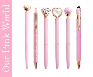 Pink 6-Piece Cute Ballpoint Pens.
