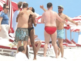 Sam Smith Wears Red Speedo At Miami Beach, Gets Cozy With Mystery Man