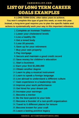29 Tips To Make A List Of Long Term Career Goals, Examples