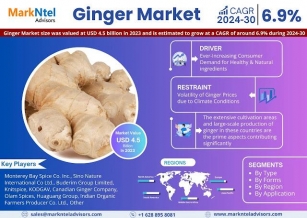 Ginger Market Gains Momentum - USD 4.5 Billion Value In 2023, And Poised To Reach 6.9% CAGR Growth By 2030