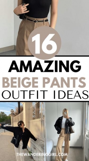 16 Amazing Beige Pants Outfit Ideas To Wear On Casual Days