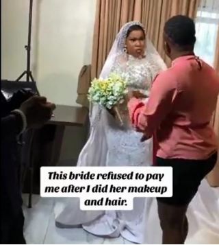 Bride And Makeup Artist Clash During Photoshoot Over Payment (Video)