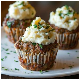Meatloaf Cupcakes With Whipped Potato Topping: A Delightful Twist