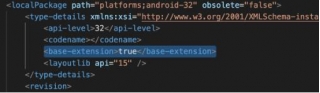 Cvc-complex-type.2.4.a: Invalid Content Was Found Starting With Element 'base-extension'. One Of '{layoutlib}' Is Expected Error In Android